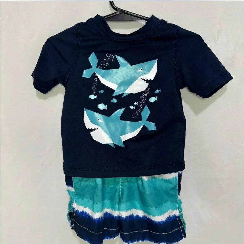 Baby And Toddler Boys Surfboard Swimsuit Size 9-12M